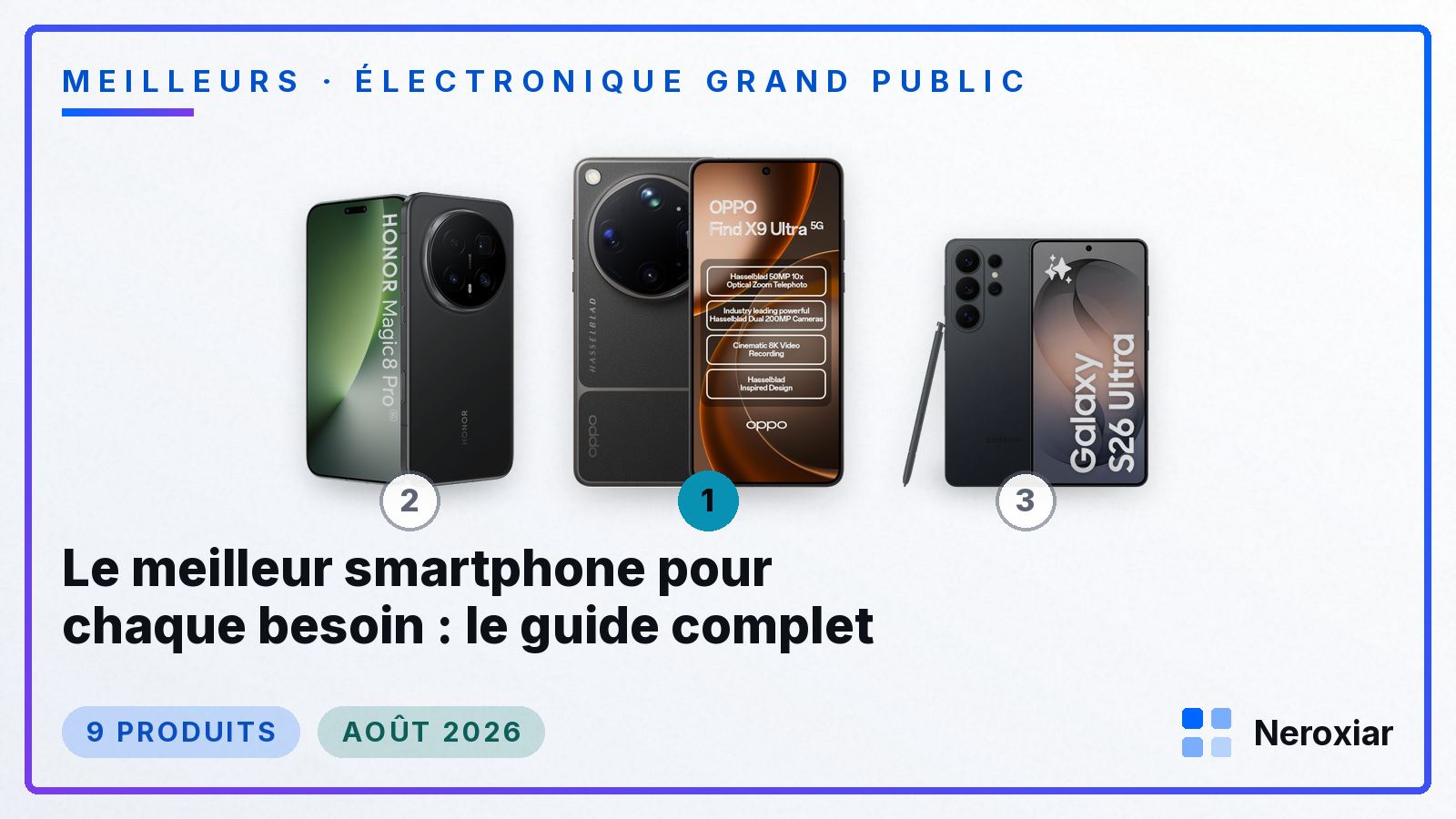 Le meilleur smartphone pour chaque besoin : le guide complet (Août 2026)