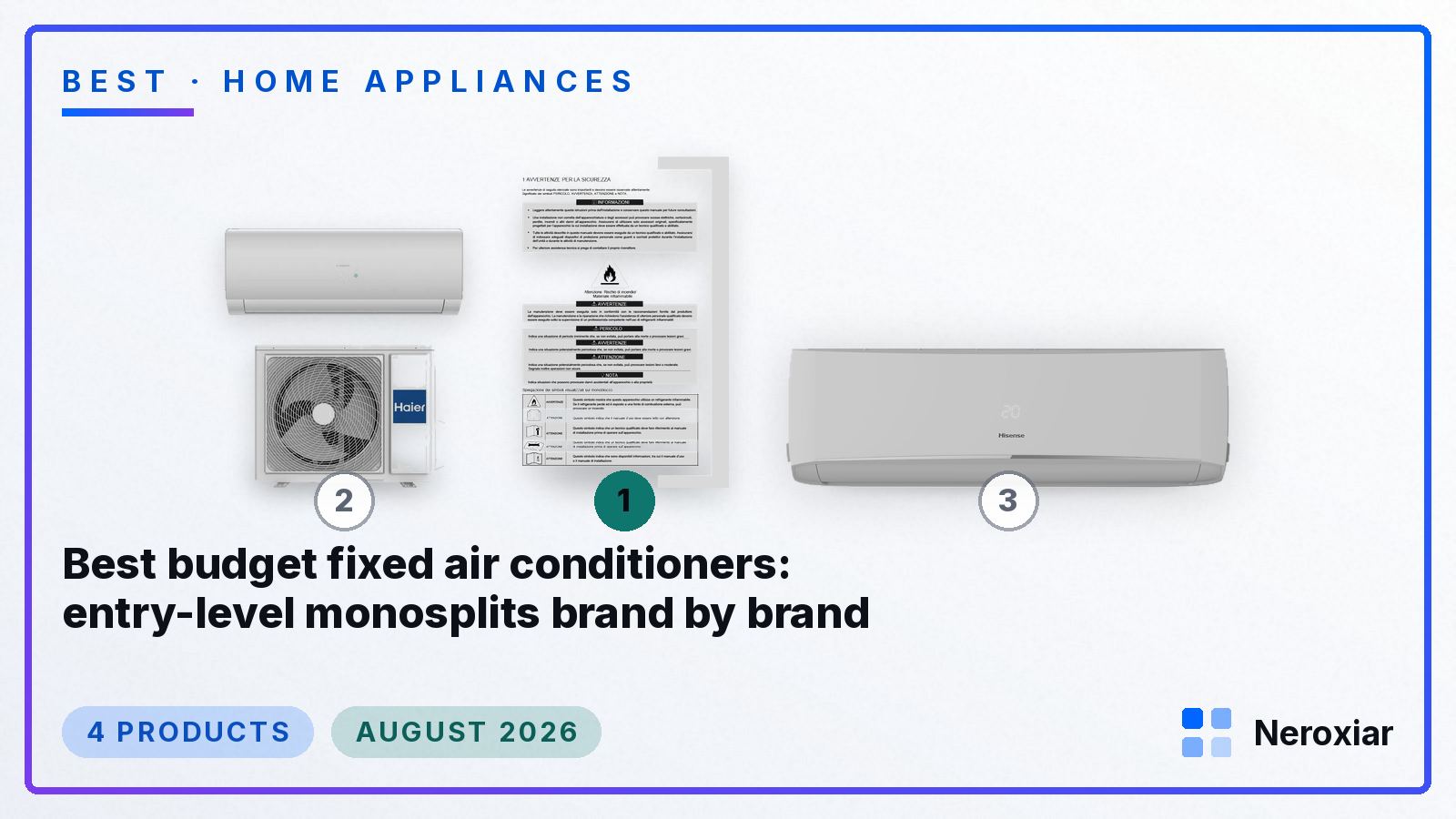 Best budget fixed air conditioners: entry-level monosplits brand by brand (August 2026)