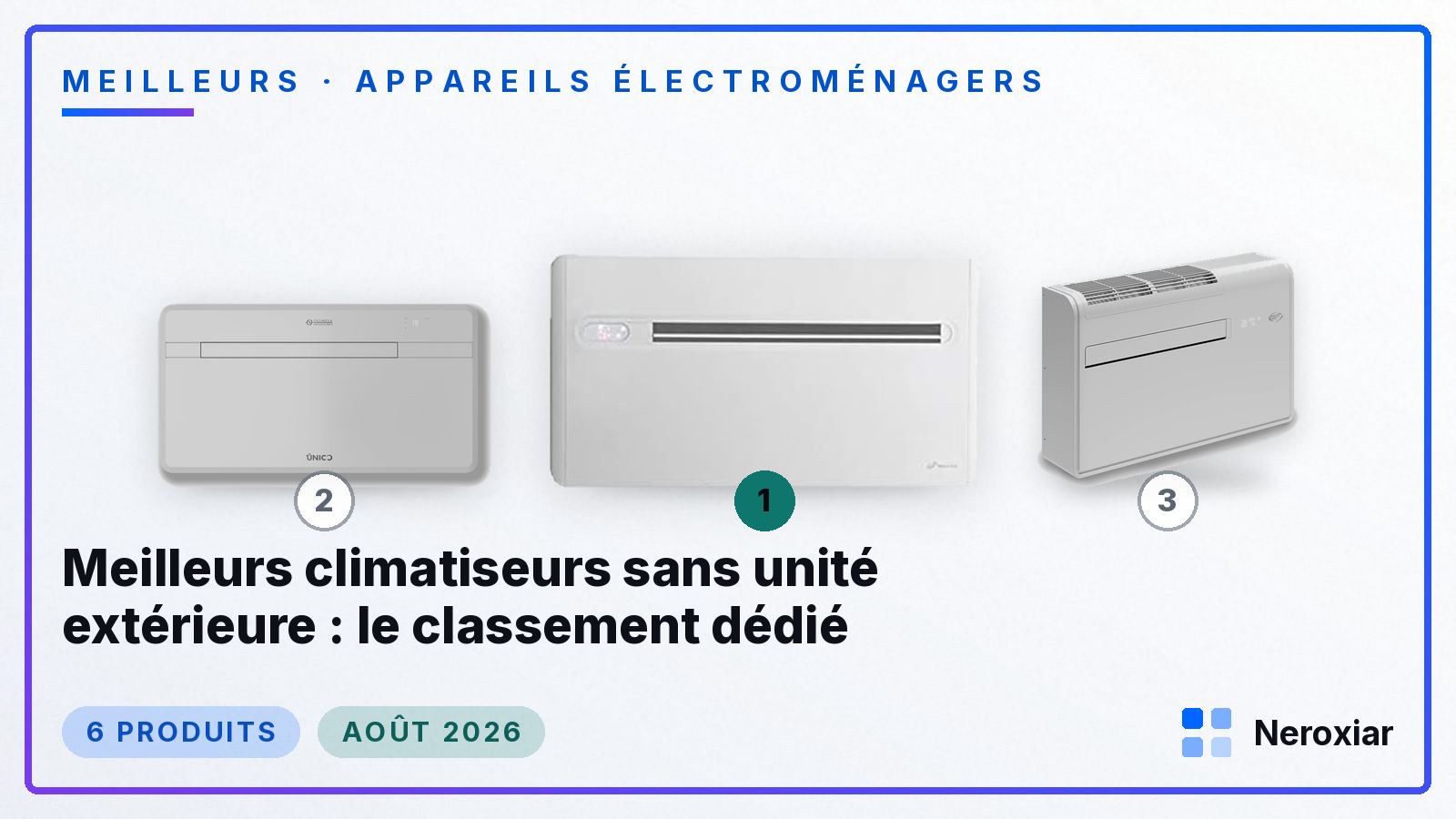 Meilleurs climatiseurs sans unité extérieure : le classement dédié (Août 2026)
