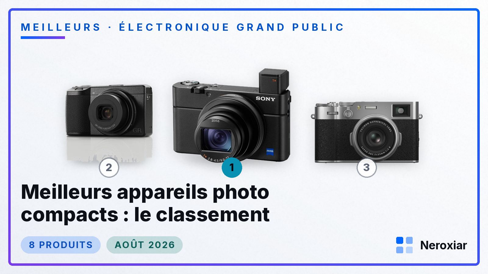Meilleurs appareils photo compacts : le classement (Août 2026)
