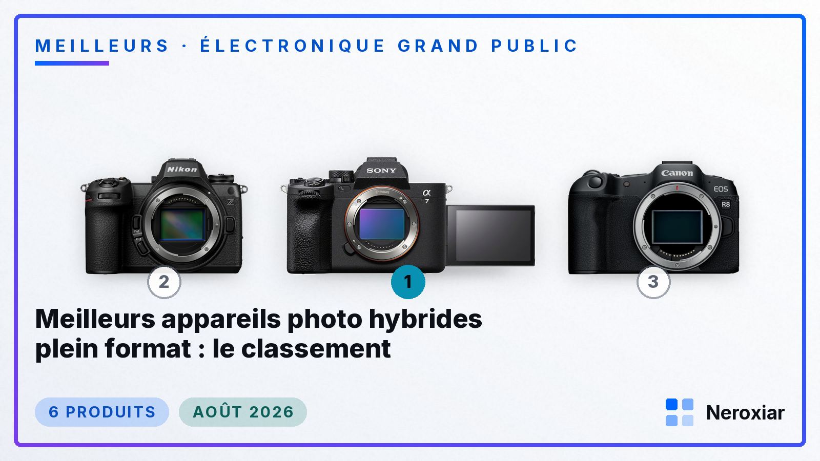 Meilleurs appareils photo hybrides plein format : le classement (Août 2026)