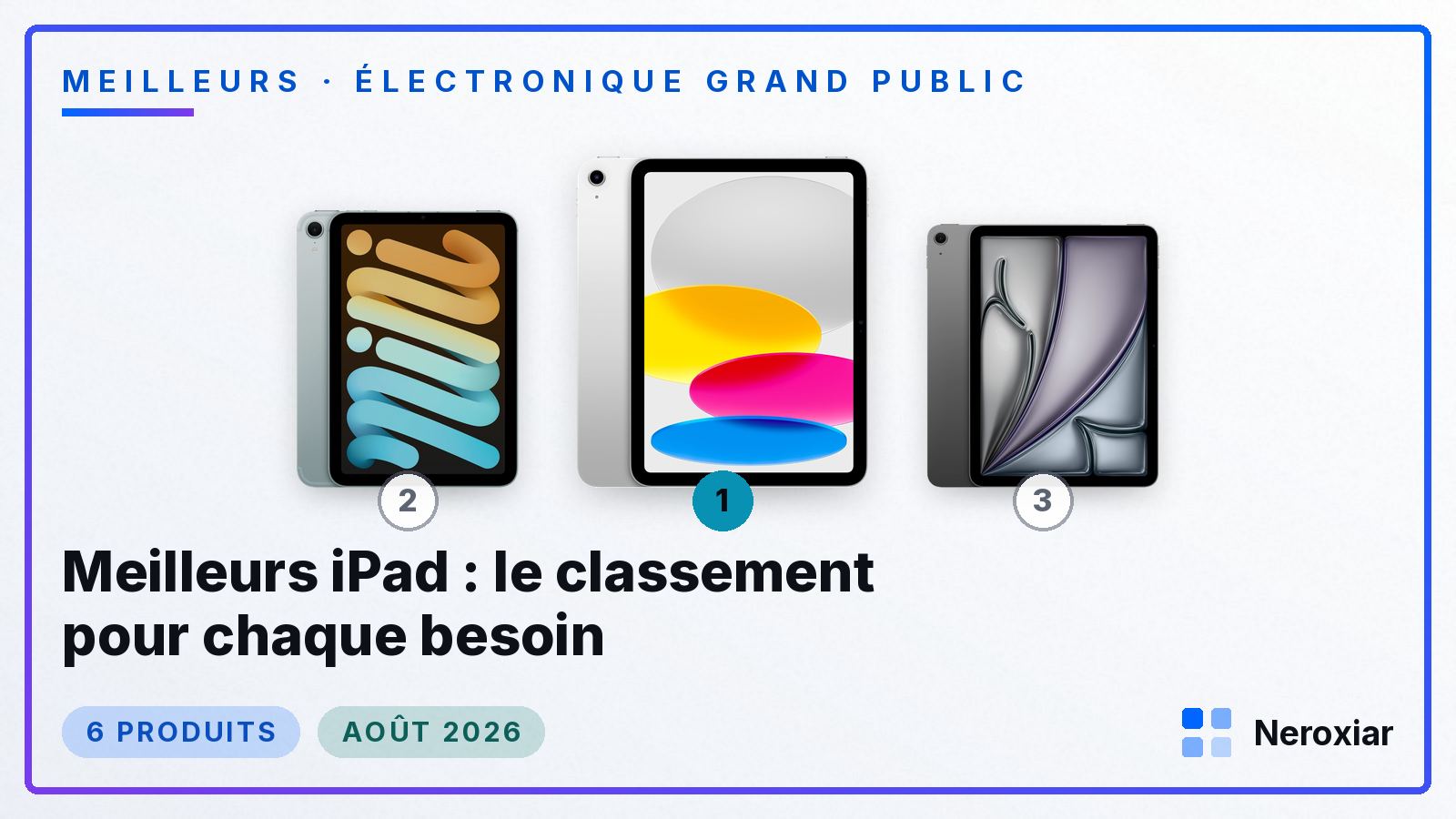 Meilleurs iPad : le classement pour chaque besoin (Août 2026)