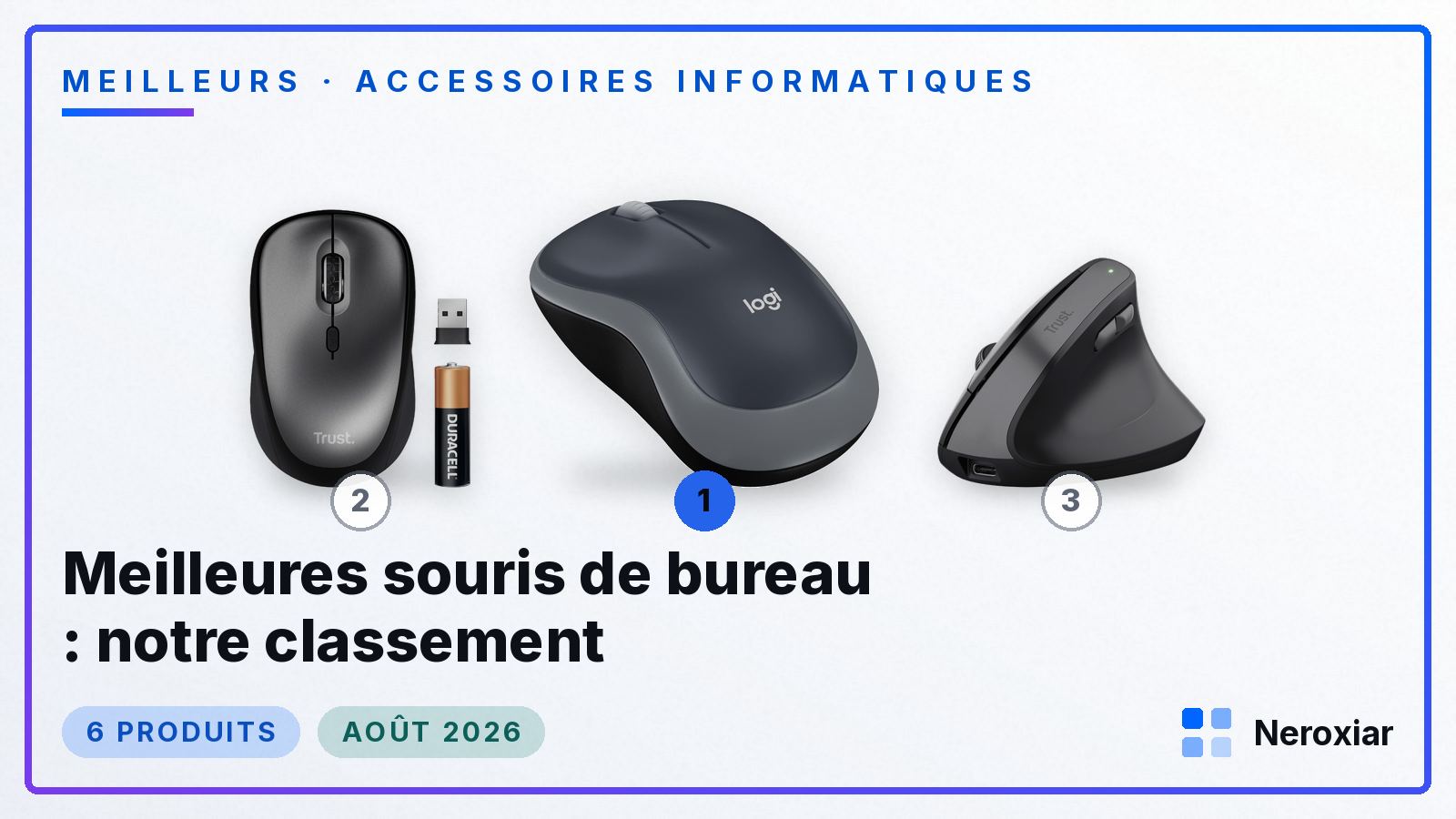 Meilleures souris de bureau : notre classement (Août 2026)