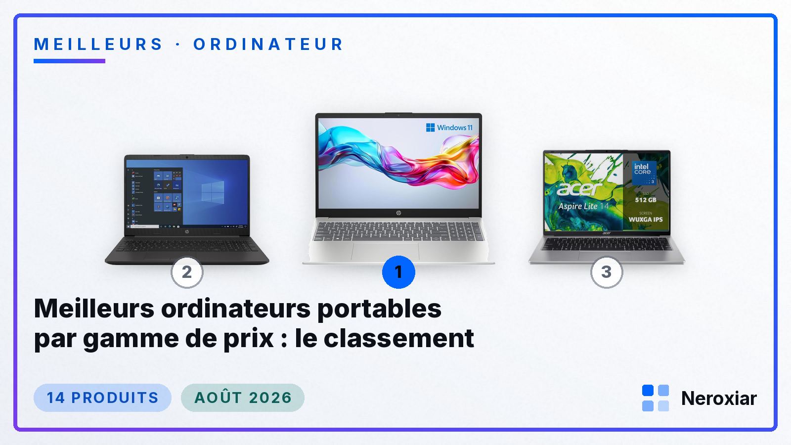 Meilleurs ordinateurs portables par gamme de prix : le classement (Août 2026)