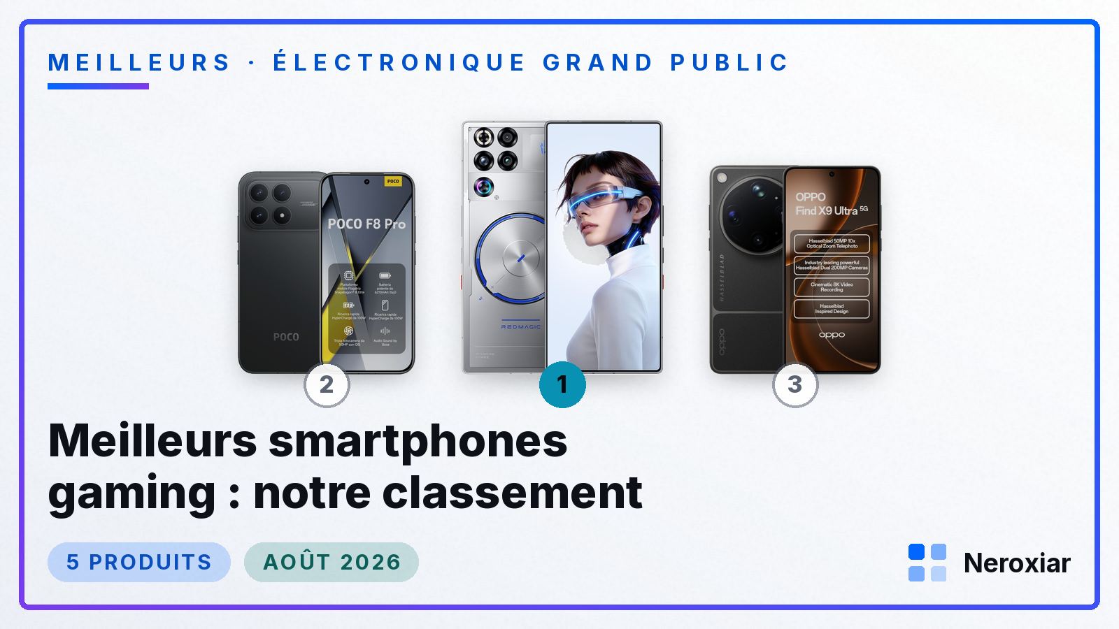 Meilleurs smartphones gaming : notre classement (Août 2026)