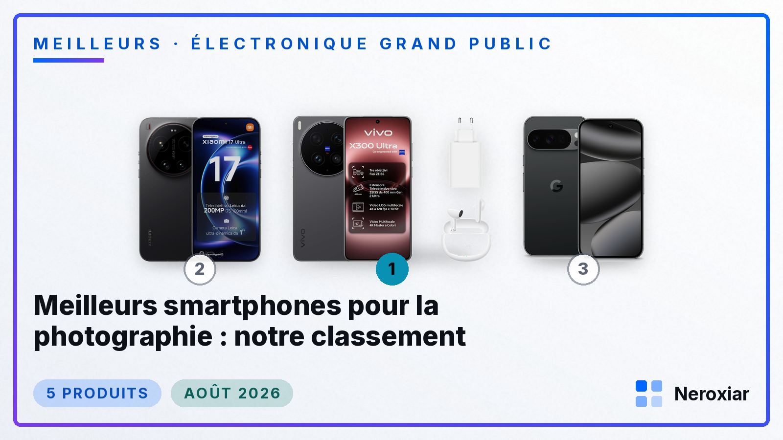 Meilleurs smartphones pour la photographie : notre classement (Août 2026)