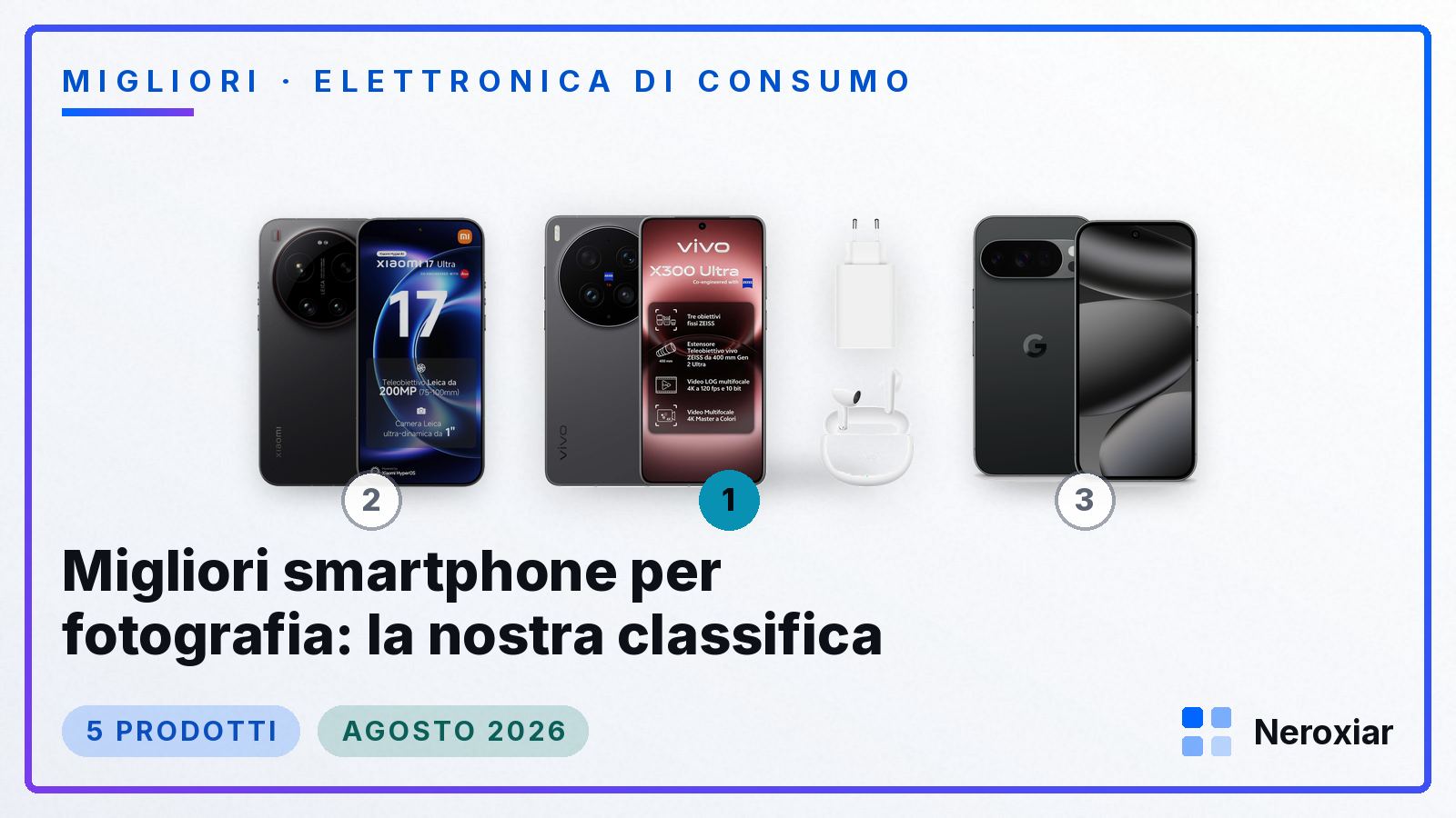 Migliori smartphone per fotografia: la nostra classifica (Agosto 2026)