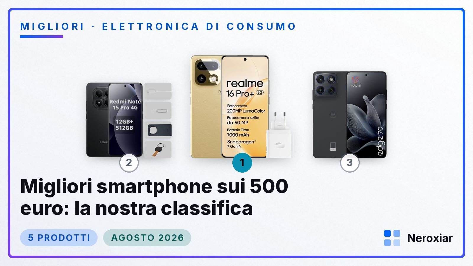 Migliori smartphone sui 500 euro: la nostra classifica (Agosto 2026)