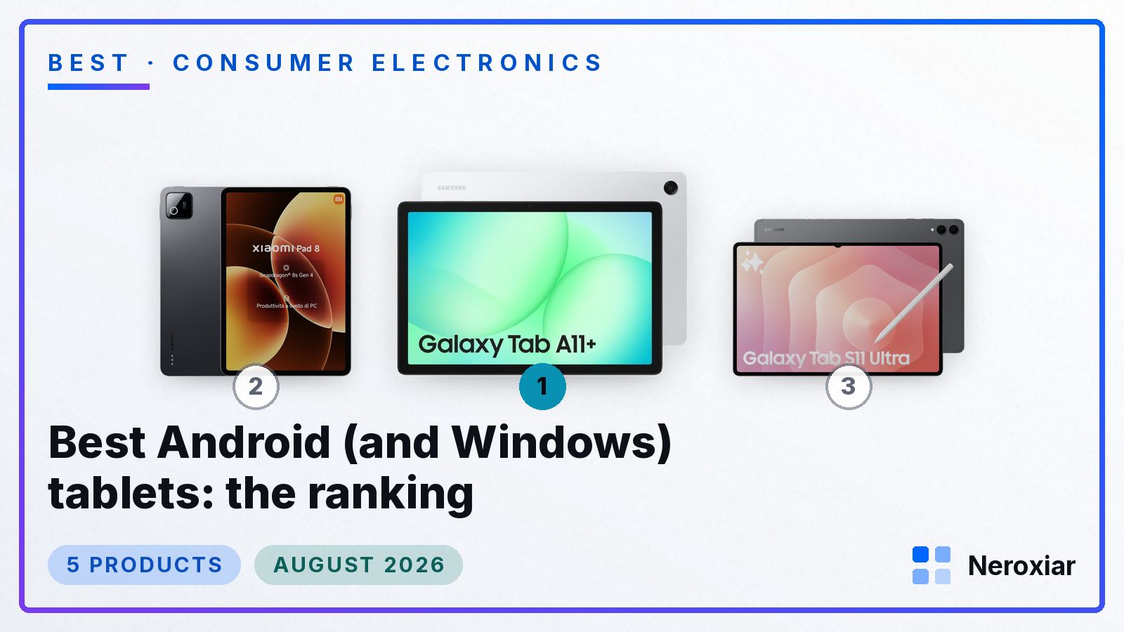 Best Android (and Windows) tablets: the ranking (August 2026)