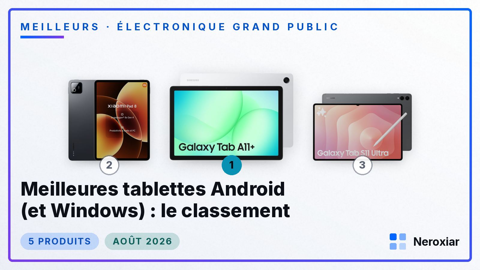Meilleures tablettes Android (et Windows) : le classement (Août 2026)