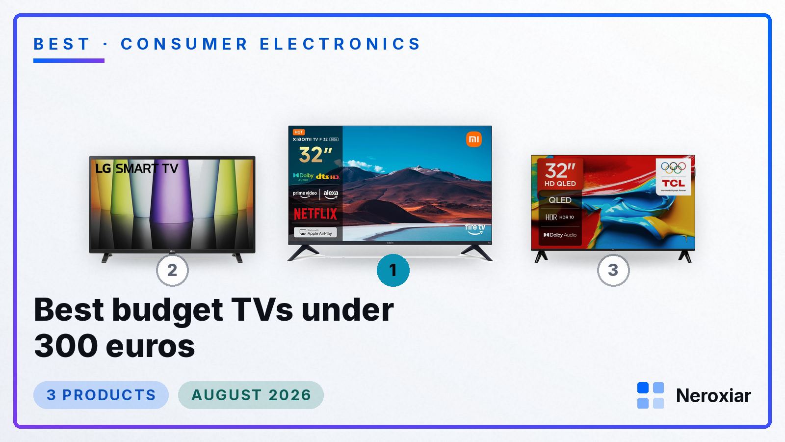 Best budget TVs under 300 euros (August 2026)