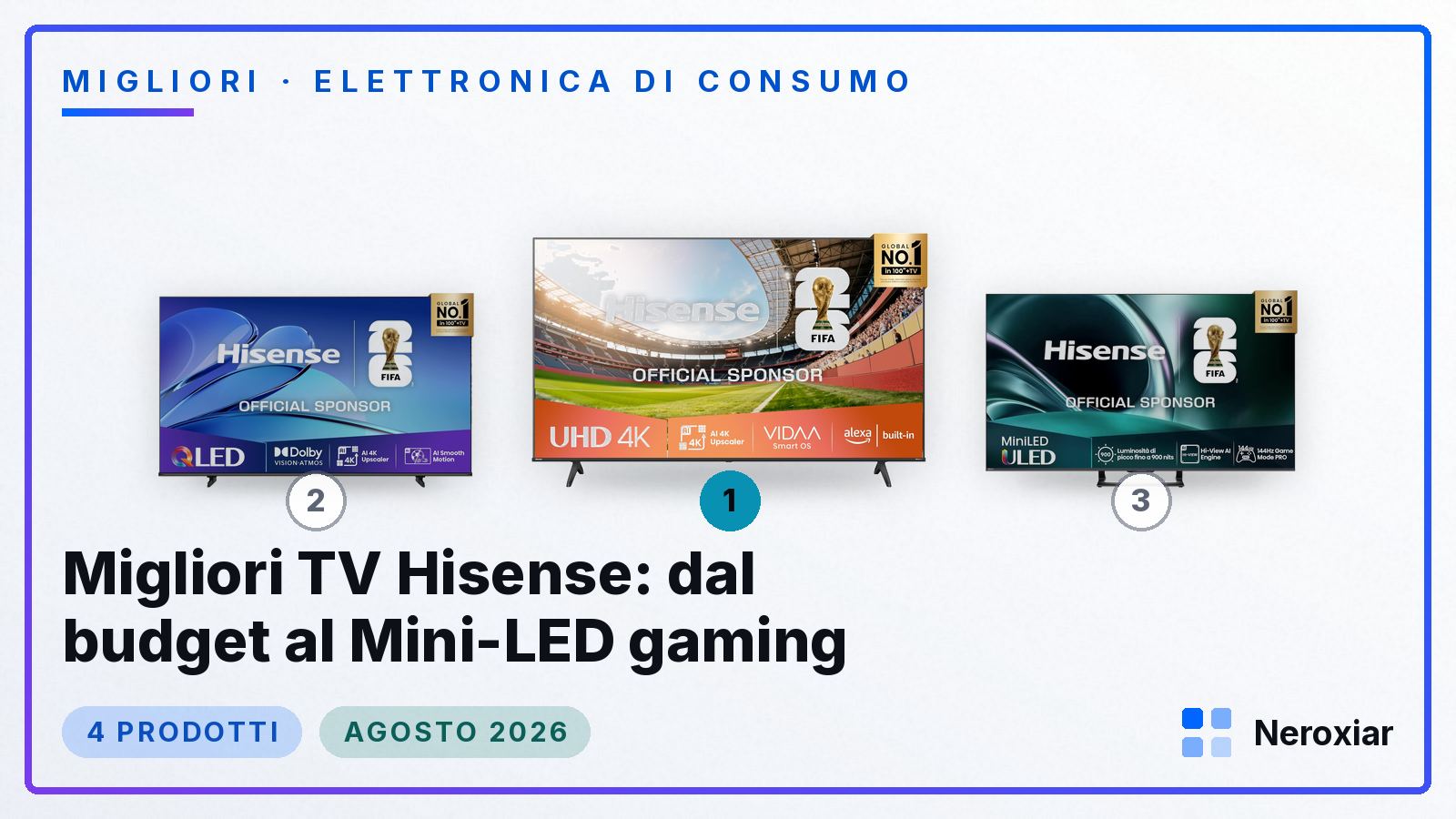 Migliori TV Hisense: dal budget al Mini-LED gaming (Agosto 2026)