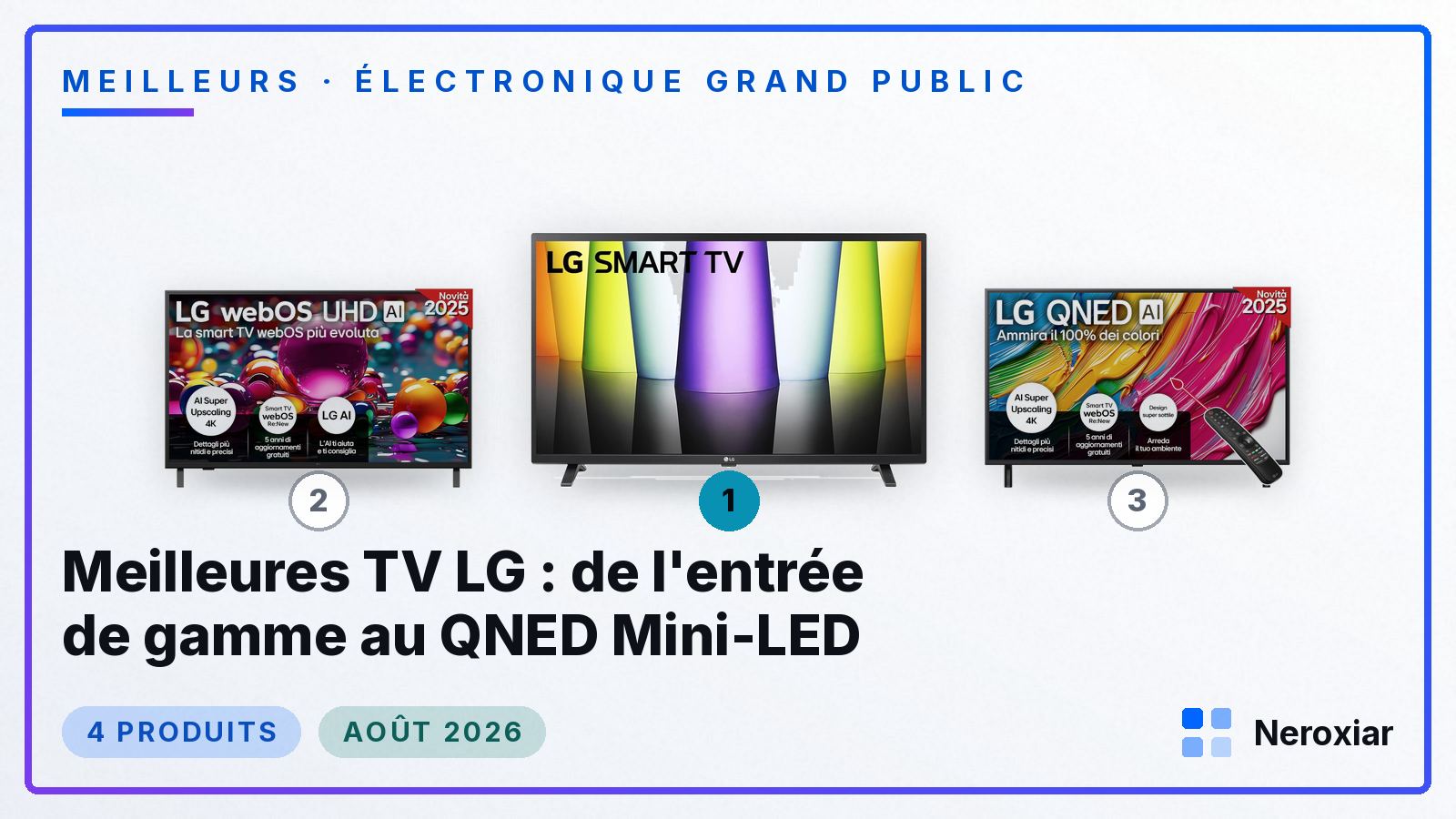 Meilleures TV LG : de l'entrée de gamme au QNED Mini-LED (Août 2026)