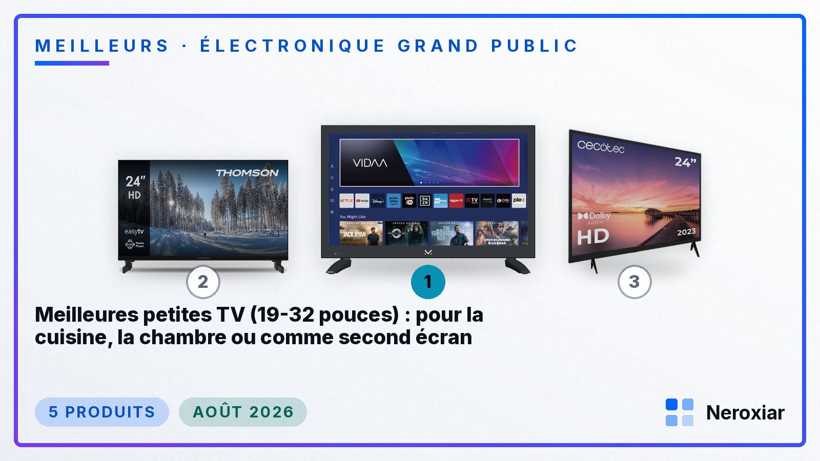 Meilleures petites TV (19-32 pouces) : pour la cuisine, la chambre ou comme second écran (Août 2026)