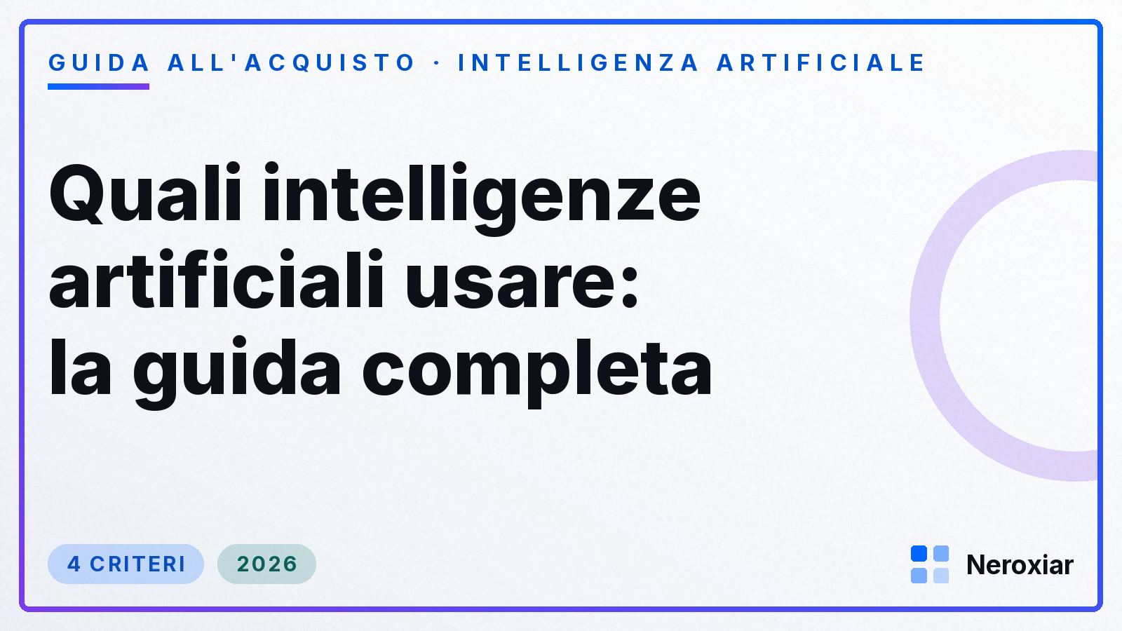 Quali intelligenze artificiali usare: la guida completa (2026)