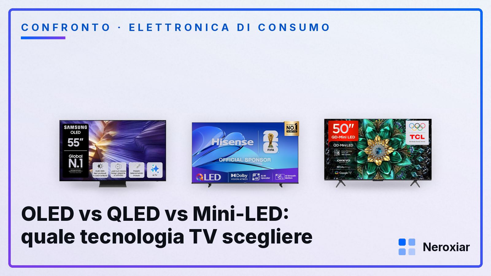 OLED vs QLED vs Mini-LED: quale tecnologia TV scegliere (2026)