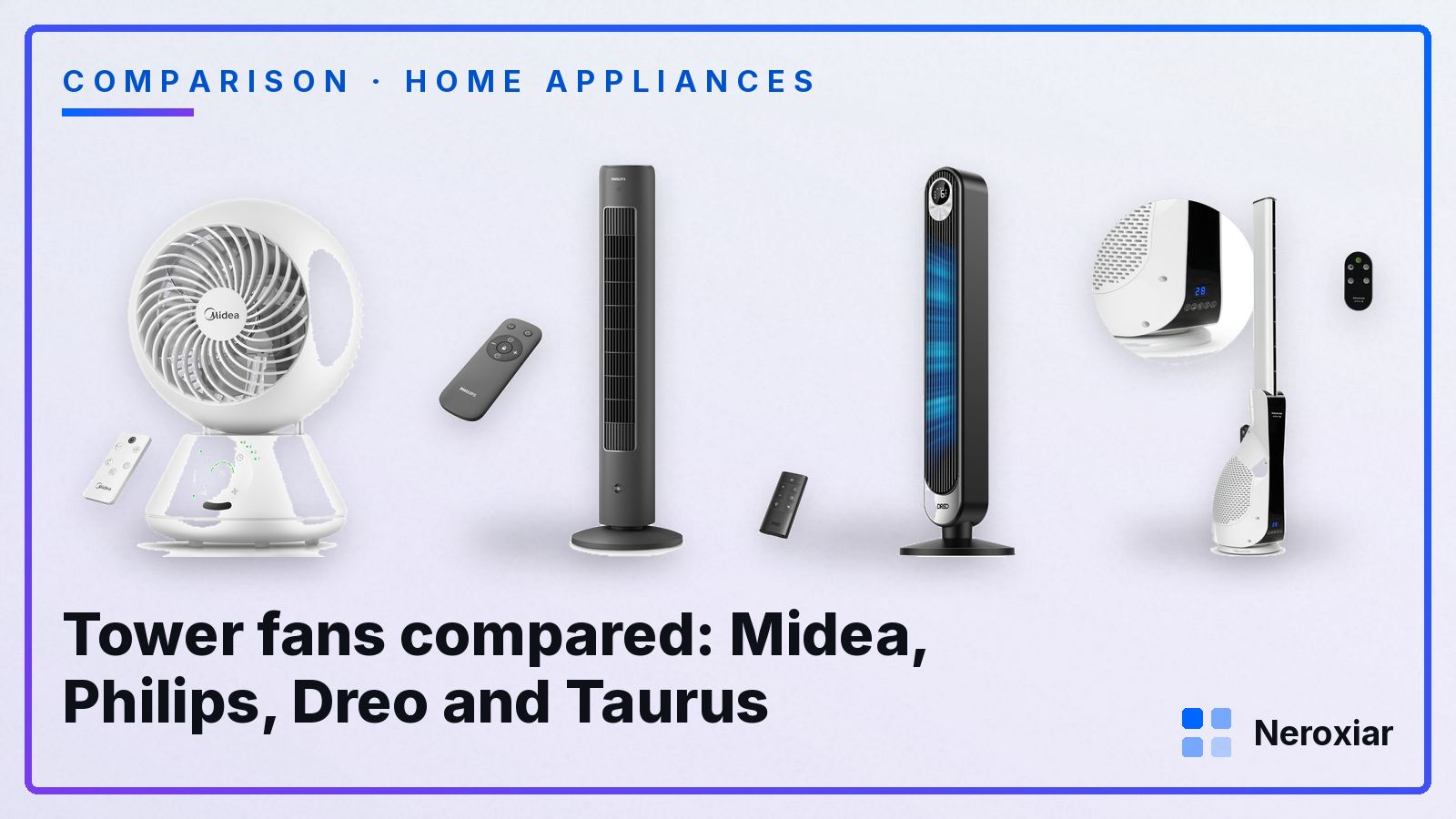 Tower fans compared: Midea, Philips, Dreo and Taurus (August 2026)