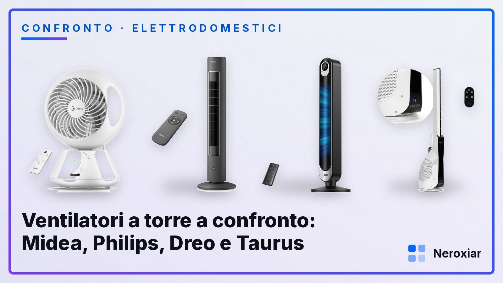 Ventilatori a torre a confronto: Midea, Philips, Dreo e Taurus (Agosto 2026)