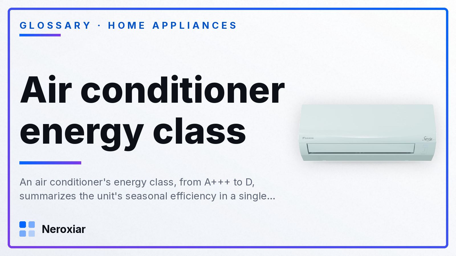 Air conditioner energy class: what the letters mean