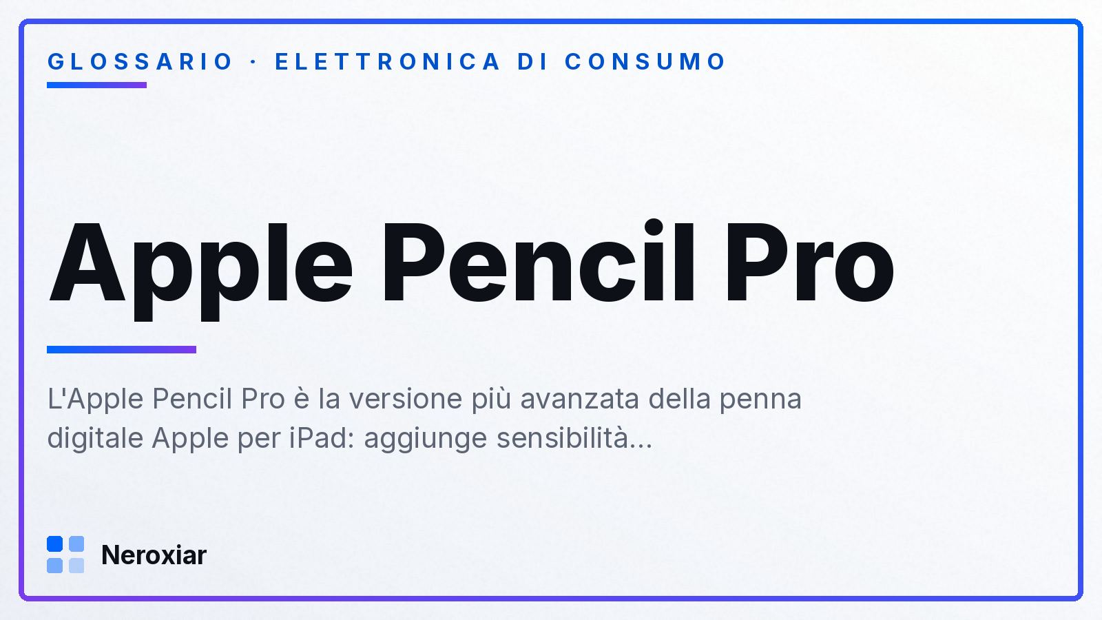 Cos'è l'Apple Pencil Pro