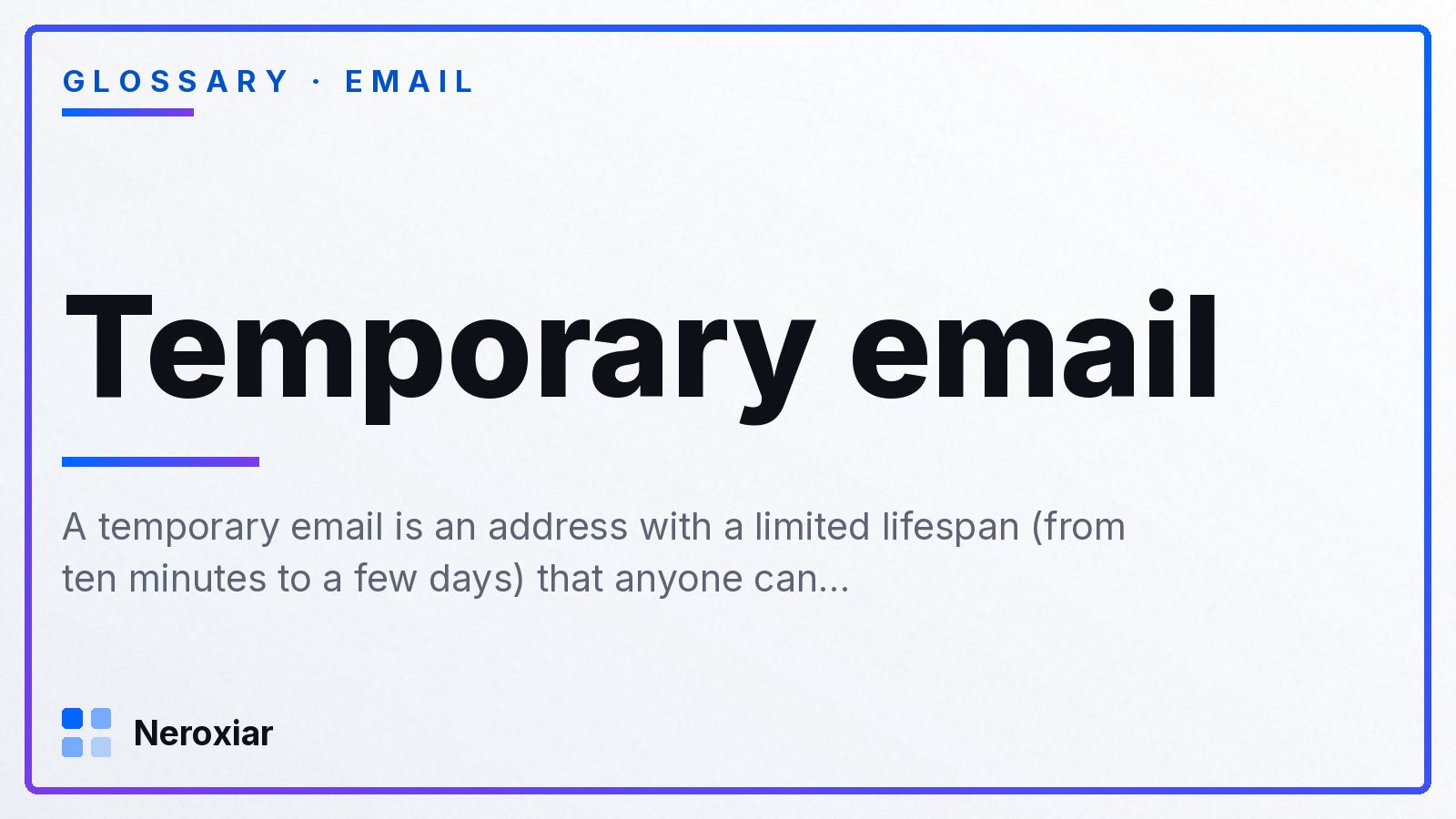 What is a temporary email