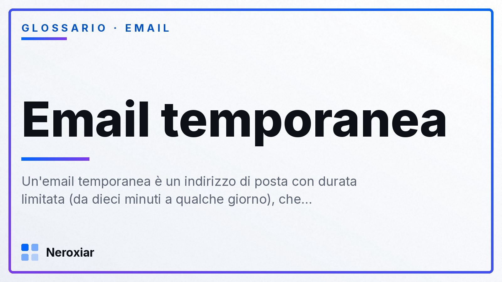 Cos'è un'email temporanea