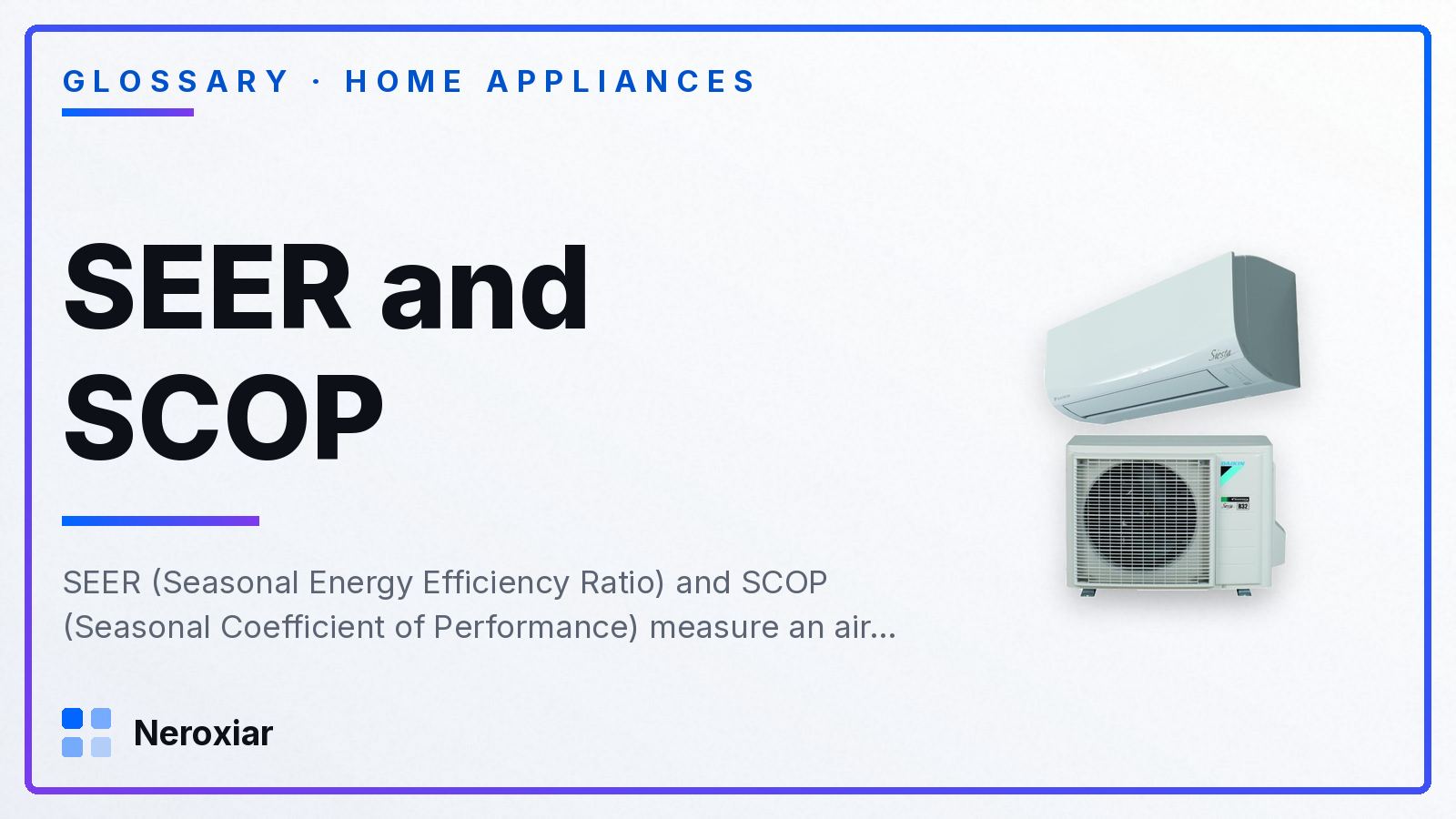 What is SEER and SCOP on an air conditioner