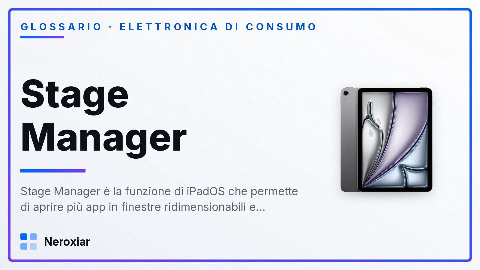 Cos'è Stage Manager su iPad