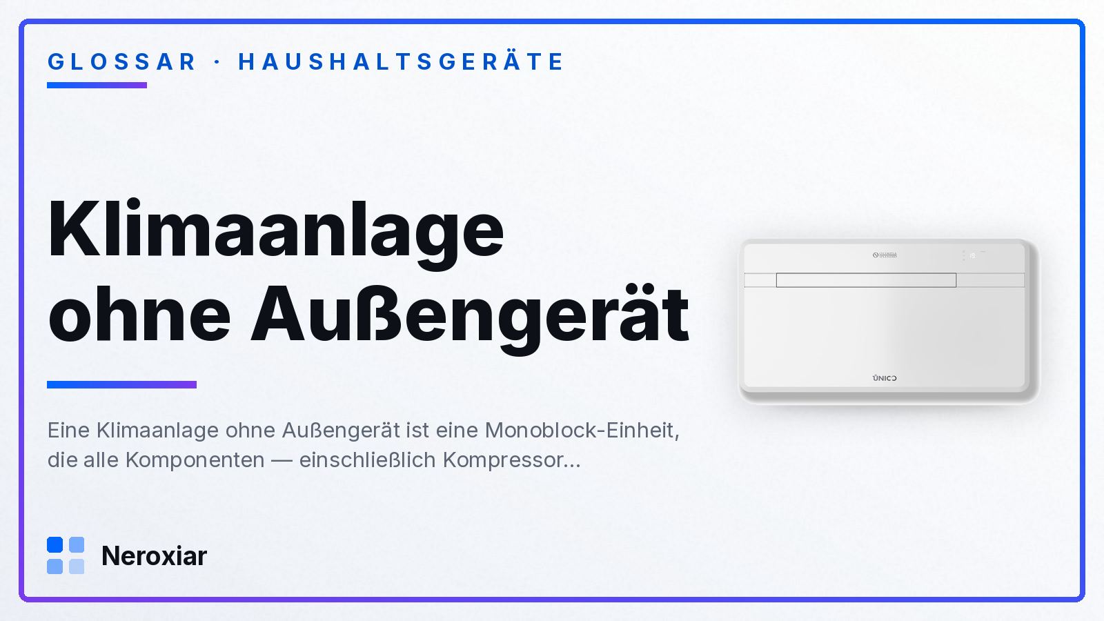 Was ist eine Klimaanlage ohne Außengerät