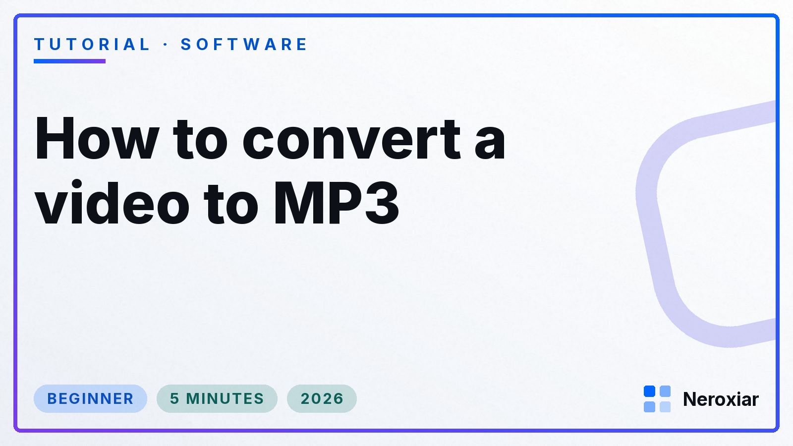 How to convert a video to MP3 (2026)