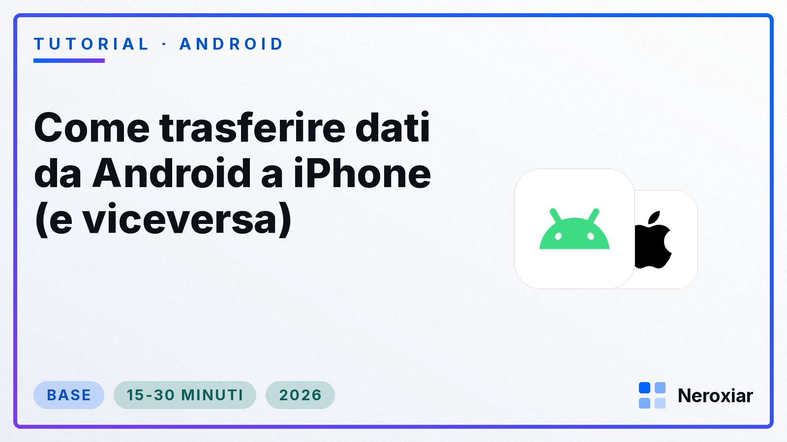 Come trasferire dati da Android a iPhone (e viceversa) (2026)